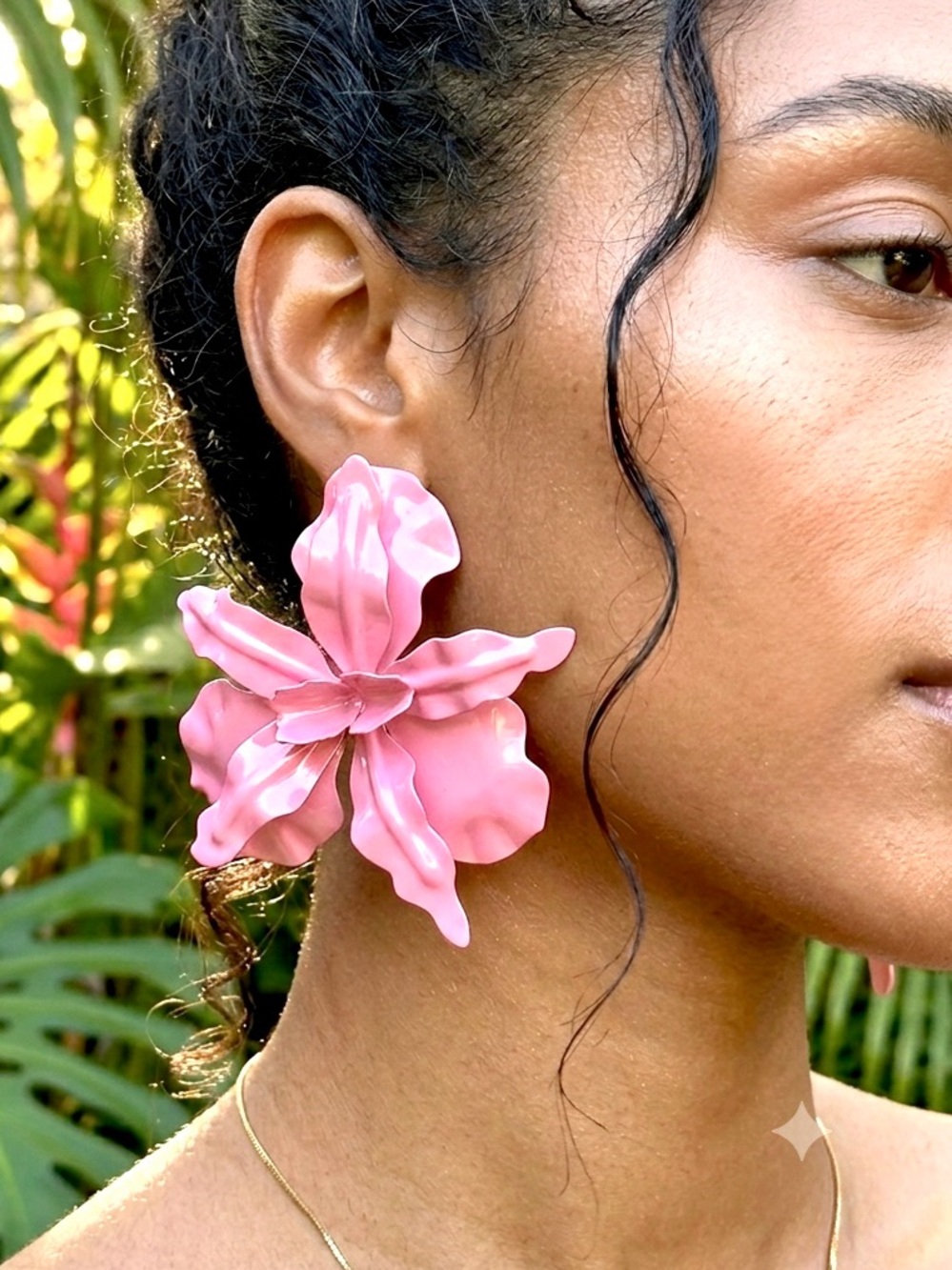 2/$30🌵 Light Pink Iris Flower Earrings Zara Statement Jumbo Garden Floral NEW